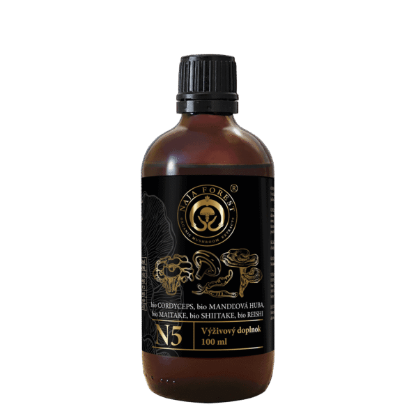 Naja Forest N5 - Cordyceps, Mandľová huba, Maitake, Reishi, Shiitake - hubový extrakt produkt
